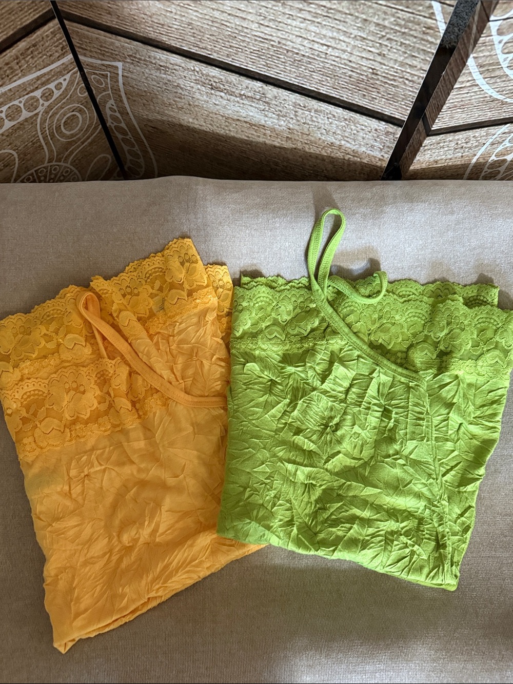 Maurices Lace-Trim Camisoles — Yellow & Lime